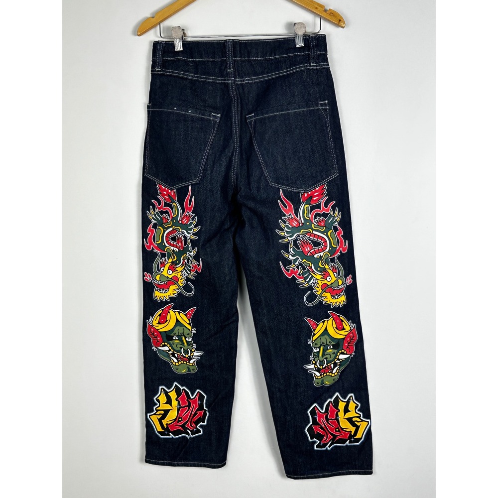 Ninth Hall Ambush Straight Leg Dark Blue Jeans Mens Sz 28 Dark Blue Denim Dragon
